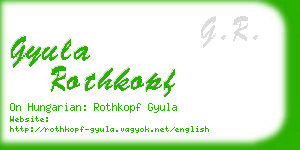 gyula rothkopf business card